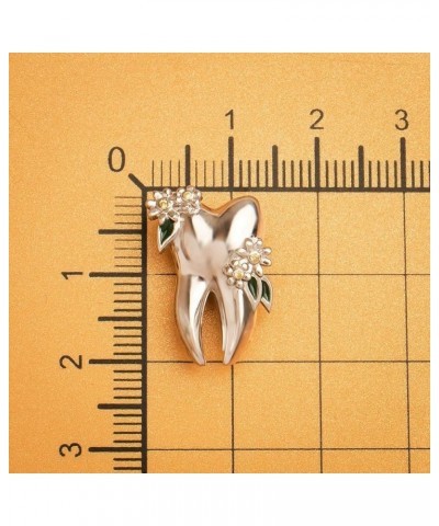 925 Sterling Silver Tooth Fairy Necklace Fairy Tooth Pin Brooch Charm Crystal Badge Jewelry, 18K Yellow Gold Flower Tooth Bro...