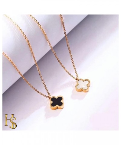 Clover Necklaces for Women | Four Leaf Clover Necklace Pendant | Lovely Gift - Black $10.56 Necklaces