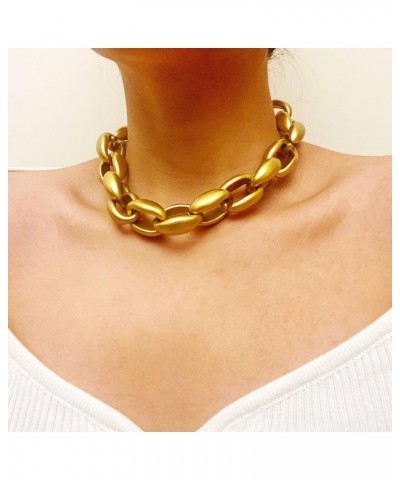 Chunky Choker Necklace for Women Gold Layered Necklace Cuban Link Chain Double O Link Necklaces Punk Hip-hop Jewelry for Wome...