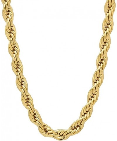 2mm-6mm 14k Yellow Gold Plated Twisted Rope Chain Necklace or Bracelet 20.0 Inches 5mm Necklace $22.26 Necklaces