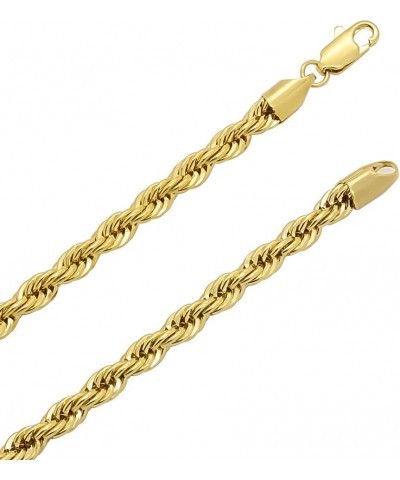 2mm-6mm 14k Yellow Gold Plated Twisted Rope Chain Necklace or Bracelet 20.0 Inches 5mm Necklace $22.26 Necklaces