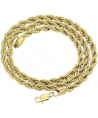 2mm-6mm 14k Yellow Gold Plated Twisted Rope Chain Necklace or Bracelet 20.0 Inches 5mm Necklace $22.26 Necklaces