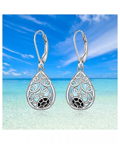 Sterling Silver Shamrock Cardinal Turtle Bee Panda Cow Penguin Octopus Black Cat Earrings for Women Turtle $17.89 Earrings