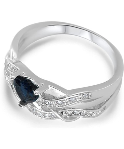 His and Hers 3 Piece Trio Sterling Silver Titanium Blue Wedding Band Engagement Ring Set Her 10 - His 13 $39.90 Sets