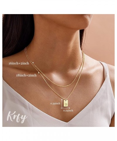 Initial Necklaces for Women 14K Gold Plated Letter Necklace Dainty Gold Name Necklace Personalized Initial Tag Pendant Neckla...