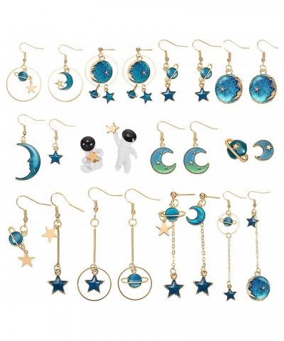 12 Pairs Astronaut Stud Moon Star Dangle Earrings for Women Asymmetrical Planet Earrings Space Celestial Earrings Solar Syste...