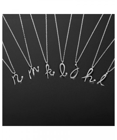 Initial Necklace for Women Girls 18K White Gold Plated Sterling Silver 26 Latin Cursive Letters Personalized Necklace N $15.5...