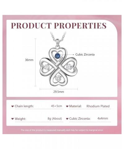 Personalized Four Leaf Clover Necklace with Custom Birthstones & Names Jewelry for Women Mom Sister Girlfriend Perfect Gifts ...