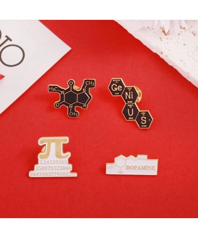 Maths Pi Symbol Lapel Pin Dopamine Chemical Formula Luxury Handsome Metal Brooches 1 $7.86 Brooches & Pins