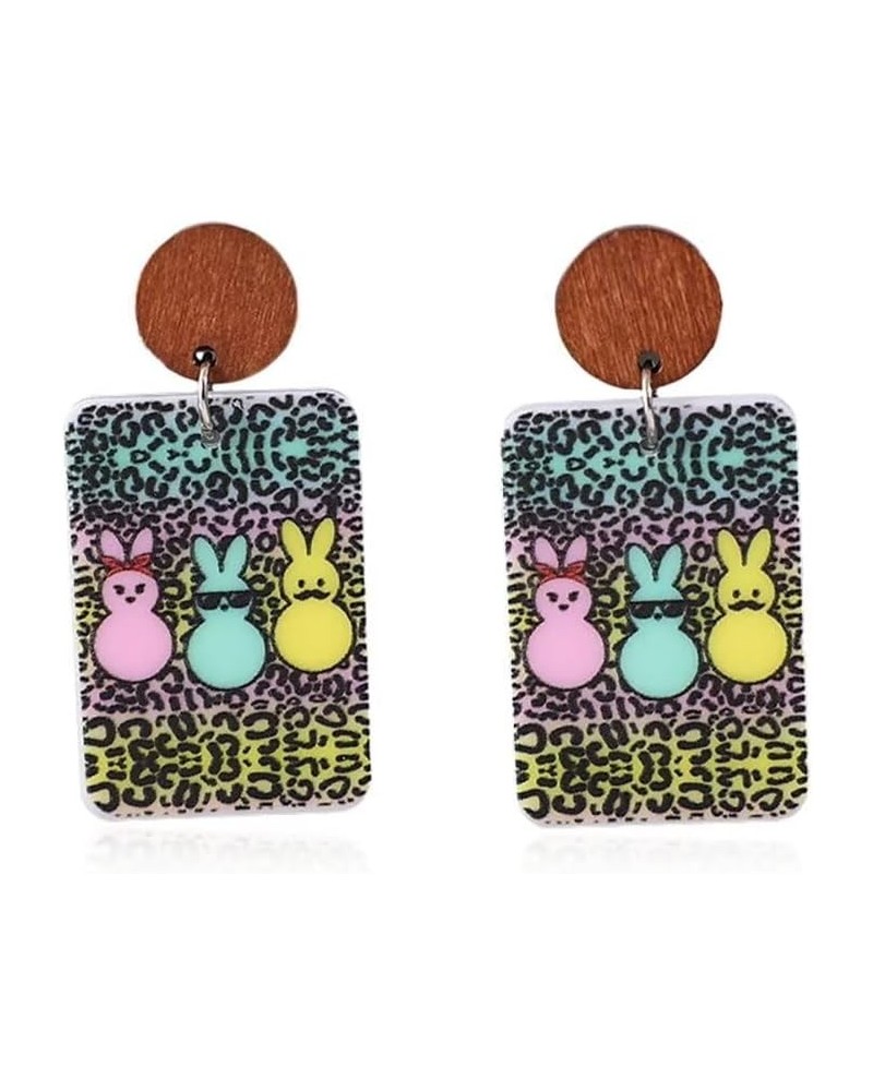 Easter Day Earrings for Women Cute Happy Easter Rabbit Truck Earrings Colorful Acrylic Dangle Bunny Earrings Spring Easter De...