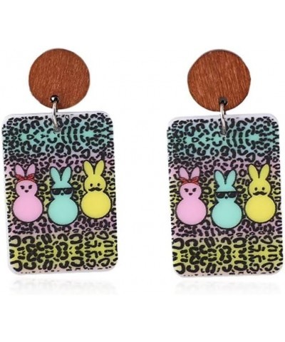 Easter Day Earrings for Women Cute Happy Easter Rabbit Truck Earrings Colorful Acrylic Dangle Bunny Earrings Spring Easter De...