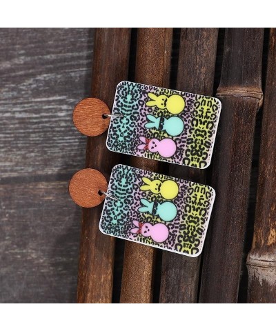 Easter Day Earrings for Women Cute Happy Easter Rabbit Truck Earrings Colorful Acrylic Dangle Bunny Earrings Spring Easter De...