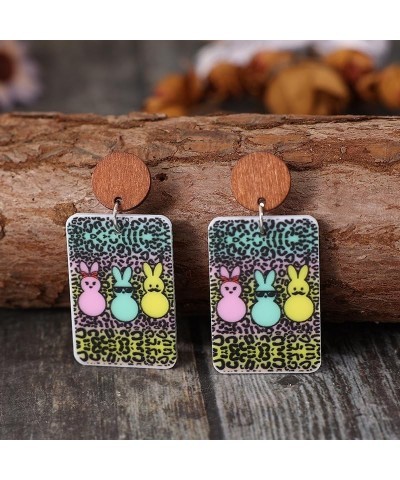 Easter Day Earrings for Women Cute Happy Easter Rabbit Truck Earrings Colorful Acrylic Dangle Bunny Earrings Spring Easter De...