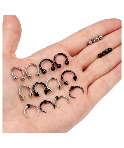 14g 16g Septum Rings Surgical Steel Septum Jewelry Septum Ring Spike Septum Piercing for Women Men Horseshoe Earring Hoop Lip...