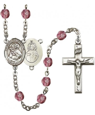 Our Lady of Mount Carmel Silver-Plated Rosary - Every Birth Month Color and More February Purple, Small Crucifix $66.87 Neckl...