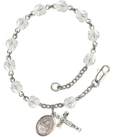 April Birth Month Bead Rosary Bracelet with Patron Saint Petite Charm, 7 1/2 Inch Our Lady of Grapes $35.66 Bracelets