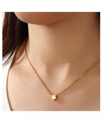 Stainless Steel Sliding Star Charm Wedding Party Holiday School Collar Necklace Gold $7.07 Necklaces