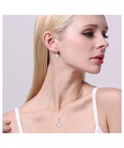 925 Sterling Silver CZ AAA Freshwater Cultured Pearl Flower Bud Necklace Earrings Set $17.76 Jewelry Sets