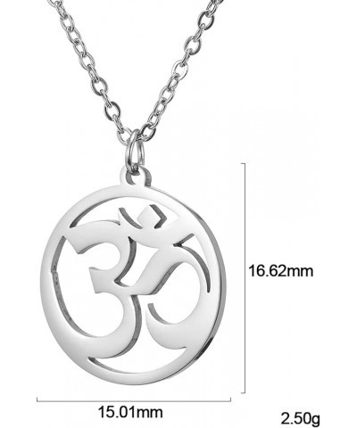 Women OM Necklace Indian Yoga Aum Om Ohm Pendant Necklace Stainless Steel Hindu Meditation Charm Sanskrit Symbol Spiritual Am...