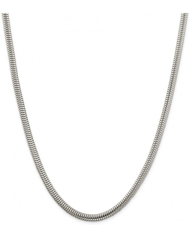 Solid 925 Sterling Silver 5mm Round Snake Chain Necklace - with Secure Lobster Lock Clasp 18.0 Inches $85.56 Necklaces