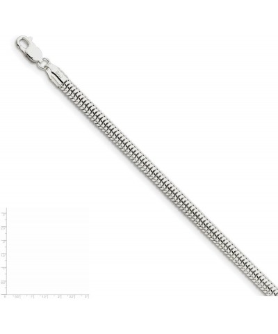 Solid 925 Sterling Silver 5mm Round Snake Chain Necklace - with Secure Lobster Lock Clasp 18.0 Inches $85.56 Necklaces