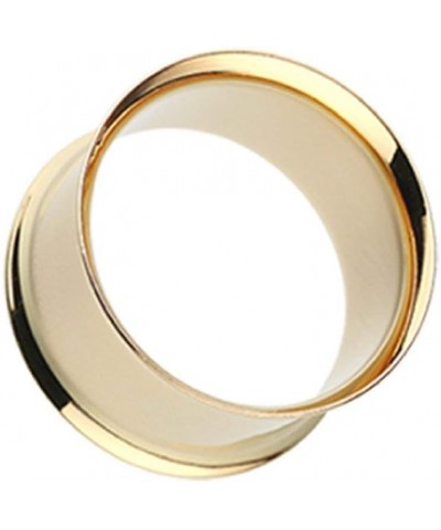 Gold Plated Double Flared Ear Gauge Tunnel Plug 10 GA (2.4mm) $9.53 Body Jewelry