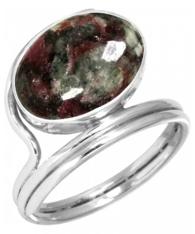 925 Sterling Silver Handmade Ring for Women 10x14 Oval Gemstone Boho Silver Jewelry for Gift (99018_R) Eudialyte $18.01 Rings