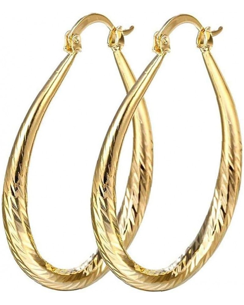 1 Pair Women Earrings Elegant 18k Filled Stud Hoop Dangle Earring Wedding Jewelry Gold Durable $4.47 Earrings