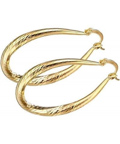 1 Pair Women Earrings Elegant 18k Filled Stud Hoop Dangle Earring Wedding Jewelry Gold Durable $4.47 Earrings