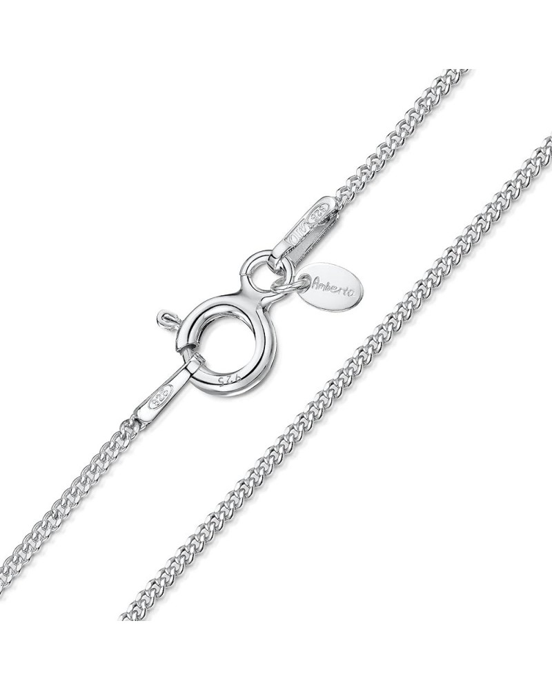 925 Sterling Silver 1.1 mm Curb Chain Necklace Various Styles 21 inch / 55 cm $8.94 Necklaces