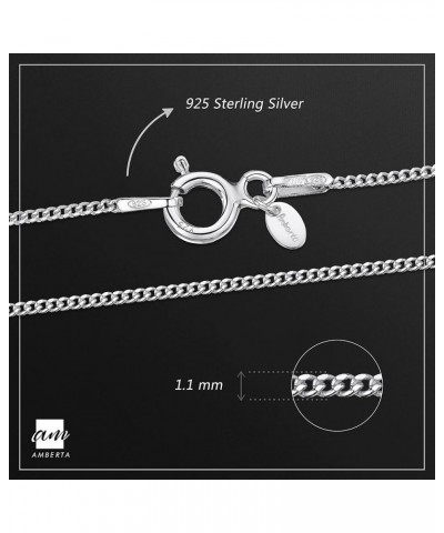 925 Sterling Silver 1.1 mm Curb Chain Necklace Various Styles 21 inch / 55 cm $8.94 Necklaces