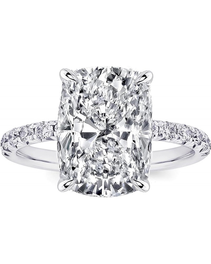 4/4.5CT Elongated Cushion Cut Engagement Rings for Women, Solitaire Promise Ring 5 White Gold(4.5CT) $26.19 Rings