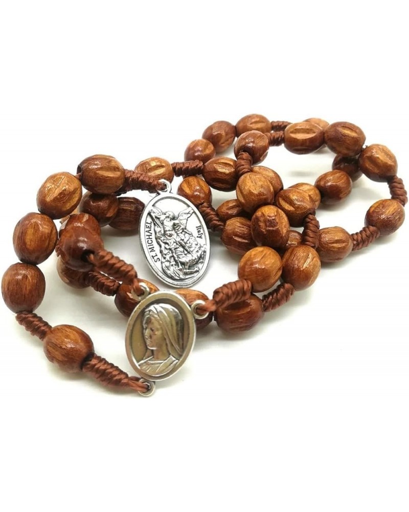 St Michael Chaplet Crown of Saint Michael Archangel Pendant Charm Catholic Rosary Prayer Beads Brown $12.43 Necklaces