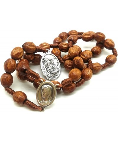 St Michael Chaplet Crown of Saint Michael Archangel Pendant Charm Catholic Rosary Prayer Beads Brown $12.43 Necklaces