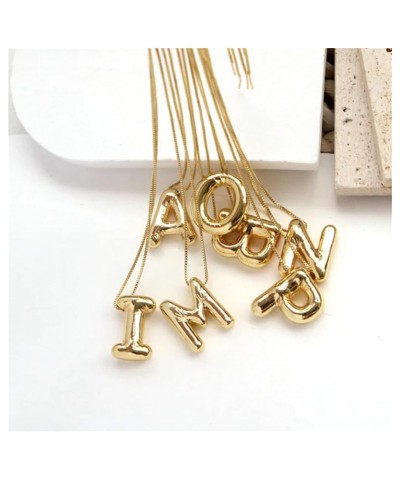 Bubble Letter Necklace Gold - Balloon Letter Necklace Bubble Initial Necklace, Dainty Gold Necklace Bubble Necklace Letter Ne...