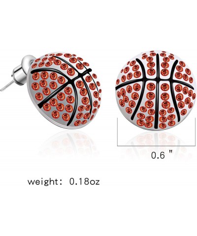 CZ Rhodium Plated Basketball Football Volleyball Soccer Baseball Sports Studs Earrings for Women (er006282) Basketball $10.19...