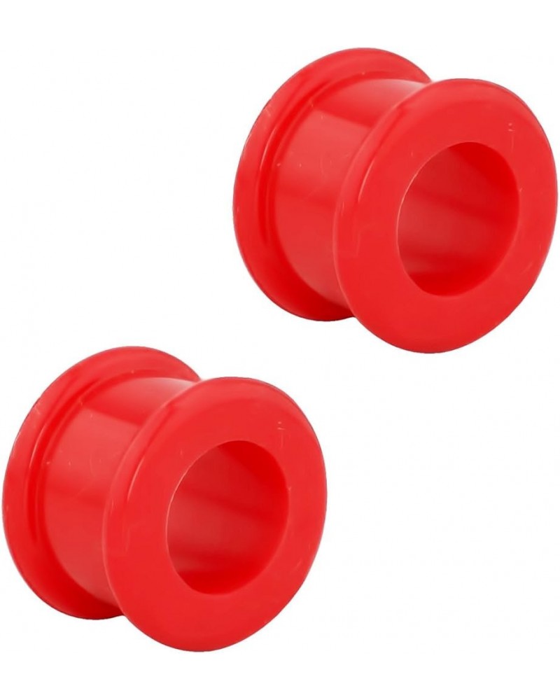 Set of 1/2 Inch Ultra Soft Comfort Fit Silicone Ear Gauges, 12mm Flat Double Flared Tunnel Plug Earrings 12mm (1/2 Inch) Red ...