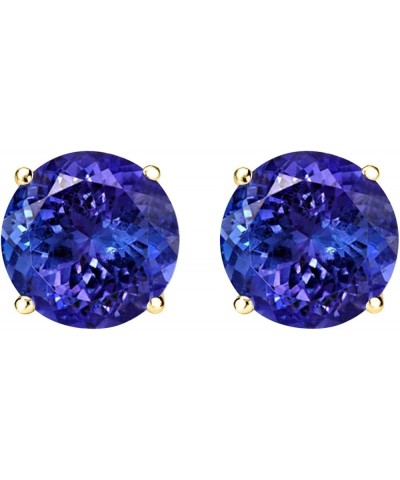 1/2-10 Carat Total Weight Natural Tanzanite Stud Earrings 4 Prong Push Back 0.5 Carat 14K Yellow Gold $1.00 Earrings