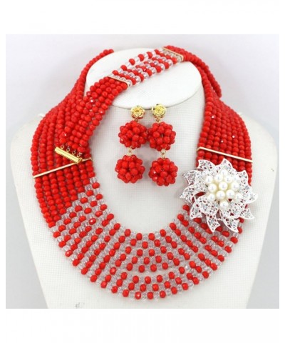 8Rows Royal Blue Crystal Beads Necklace,Crystal Jewelry Set,Wedding Gift,Bridesmaid Necklace 8 Rows Red&White $19.46 Others