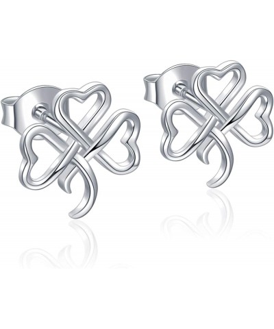 925 Sterling Silver Clover Stud Earrings Shamrock Irish Ear Studs St Patricks Day Jewelry Gifts for Girls Women Silver $14.29...