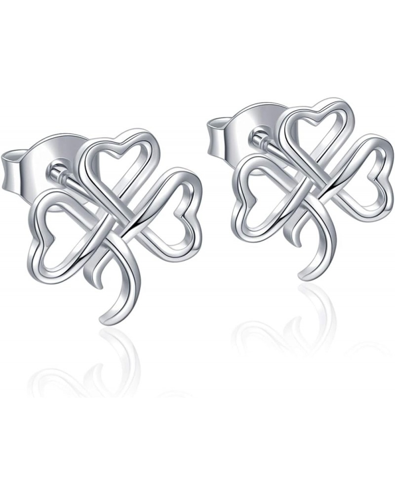 925 Sterling Silver Clover Stud Earrings Shamrock Irish Ear Studs St Patricks Day Jewelry Gifts for Girls Women Silver $14.29...