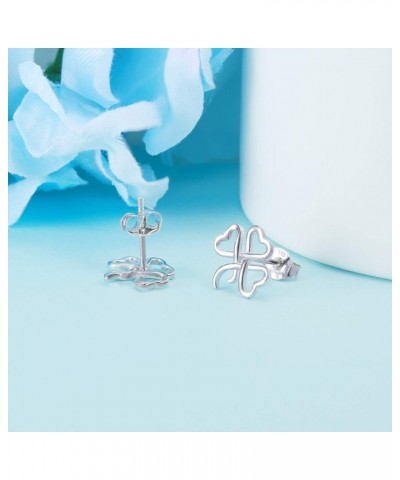 925 Sterling Silver Clover Stud Earrings Shamrock Irish Ear Studs St Patricks Day Jewelry Gifts for Girls Women Silver $14.29...