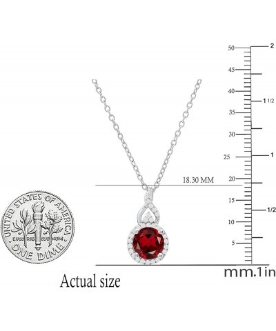 Round White Diamond & Gemstone Ladies Pendant (Silver Chain Included), Available in Various Gemstones & Metal 10K/14K/18K Gol...