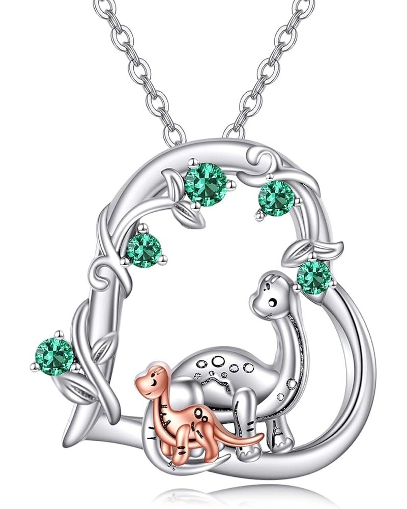 Sterling Silver Cow/Fox/Flamingo/Bunny/Lion/Elephant/Dinosaur/Llama/Sloth Mama and Baby Necklace for Women I Love You Forever...