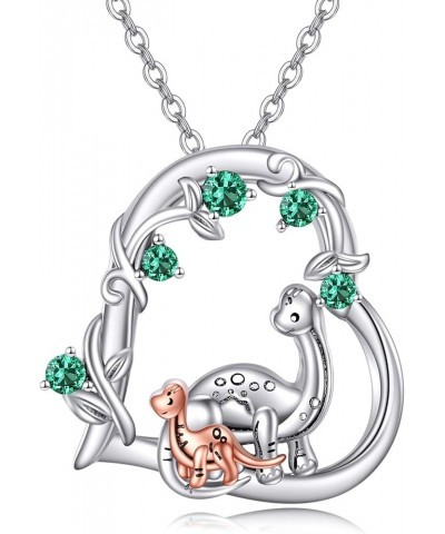 Sterling Silver Cow/Fox/Flamingo/Bunny/Lion/Elephant/Dinosaur/Llama/Sloth Mama and Baby Necklace for Women I Love You Forever...