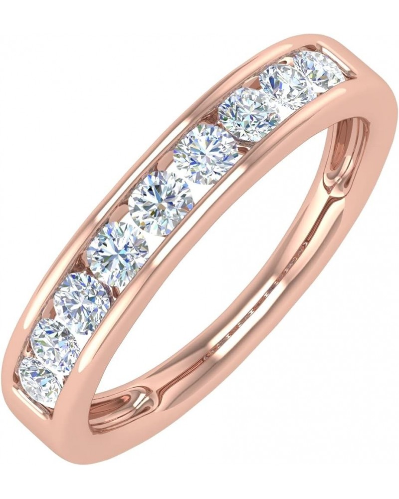 1/2 Carat Channel Set Diamond Wedding Band Ring in 14K Gold Rose Gold $130.35 Bracelets