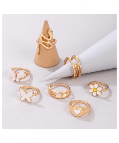 Goth Punk Gold Silver Rings Set for Teens Girls Women Boho Joint Finger Midi Rings Crystal Stacking Rings Pack for Gift Bar P...