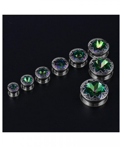 2PCS Surgical Steel 316L Gem Screw Fit Tunnels Elegant Ear Expander Stretching Plugs Gauge Women Body Piercing Jewelry 7/8"-2...