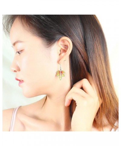 Titanium Fish Hook Earrings for Sensitive Ears, Copper Material, Plant Drop Design, Girls Red Maple Leaf $7.64 Earrings