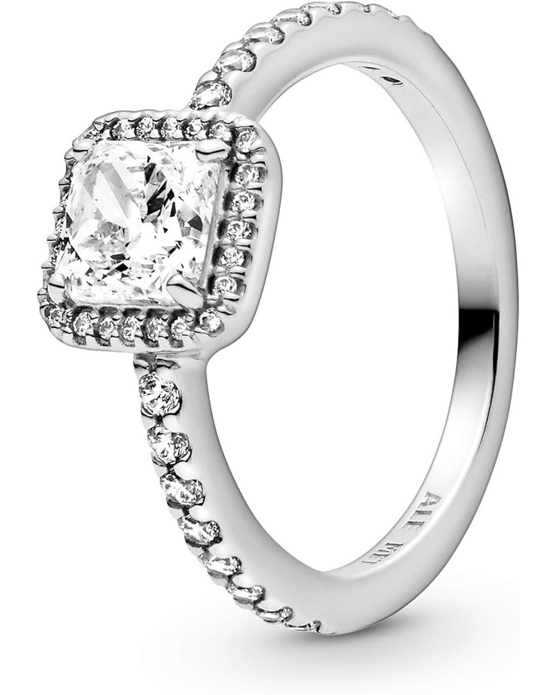 Square Sparkle Halo Ring, With Gift Box 4.5 With Gift Box Silver $38.92 Rings